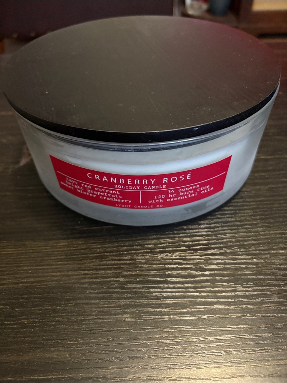 Cranberry Rosé Holiday Candle - White & Red